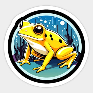 Golden Poison Frog Illustration Sticker